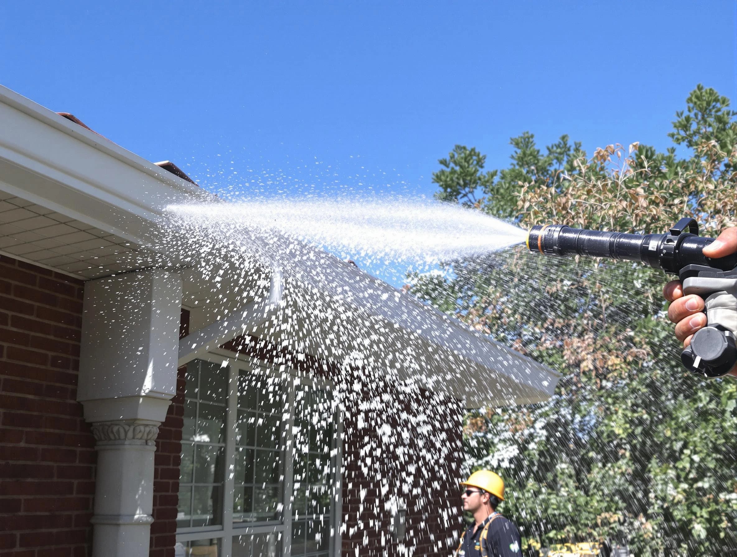 Cleared downspout by South Euclid Roofing Company ensuring unrestricted flow in South Euclid, OH