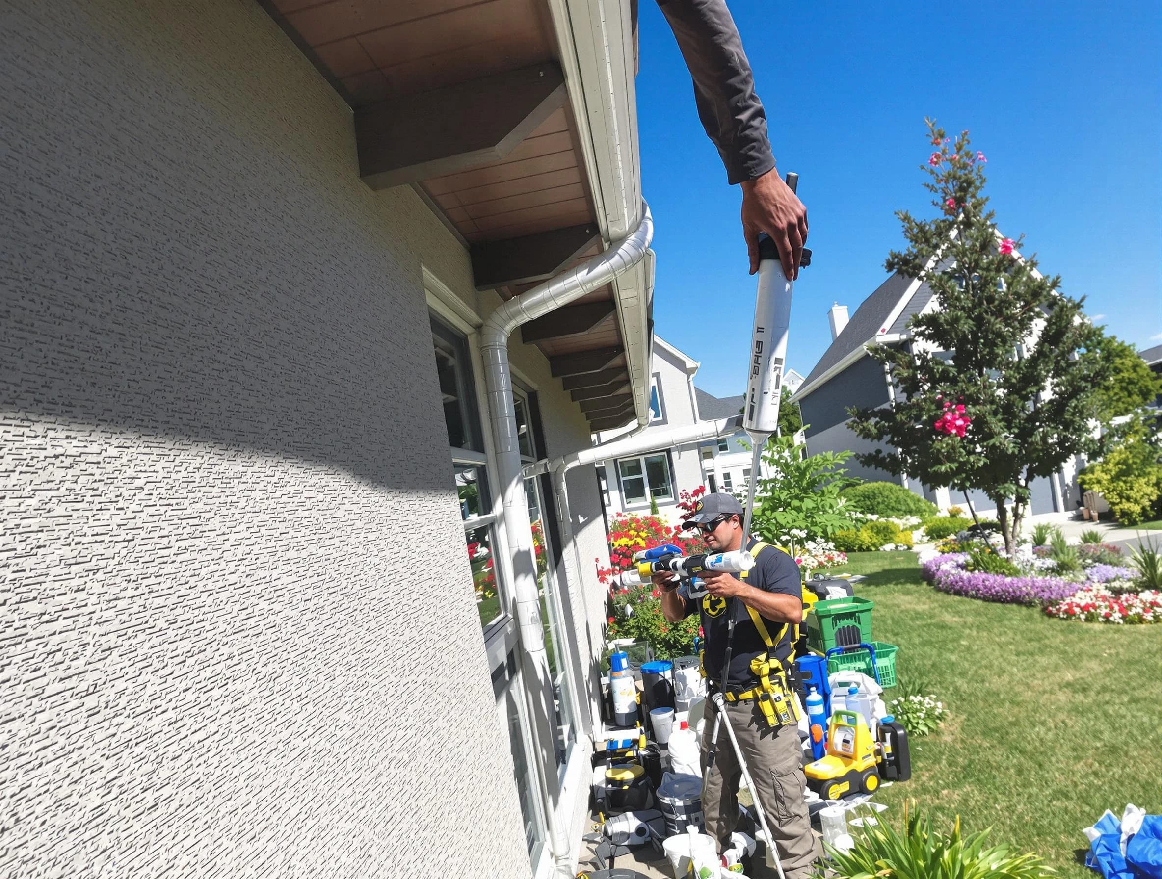 Reinforced downspout bracket installed by South Euclid Roofing Company in South Euclid, OH