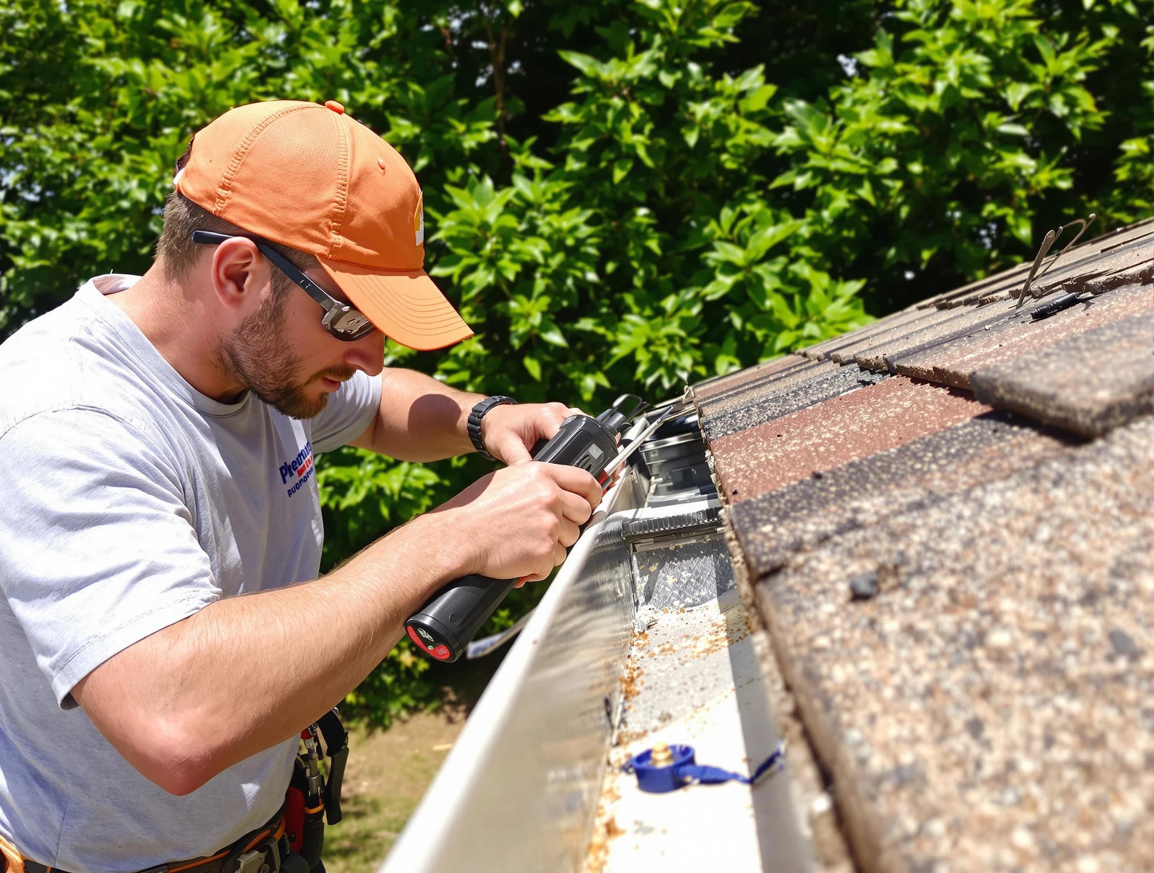 South Euclid Roofing Company specialists conducting a gutter repair in South Euclid, OH