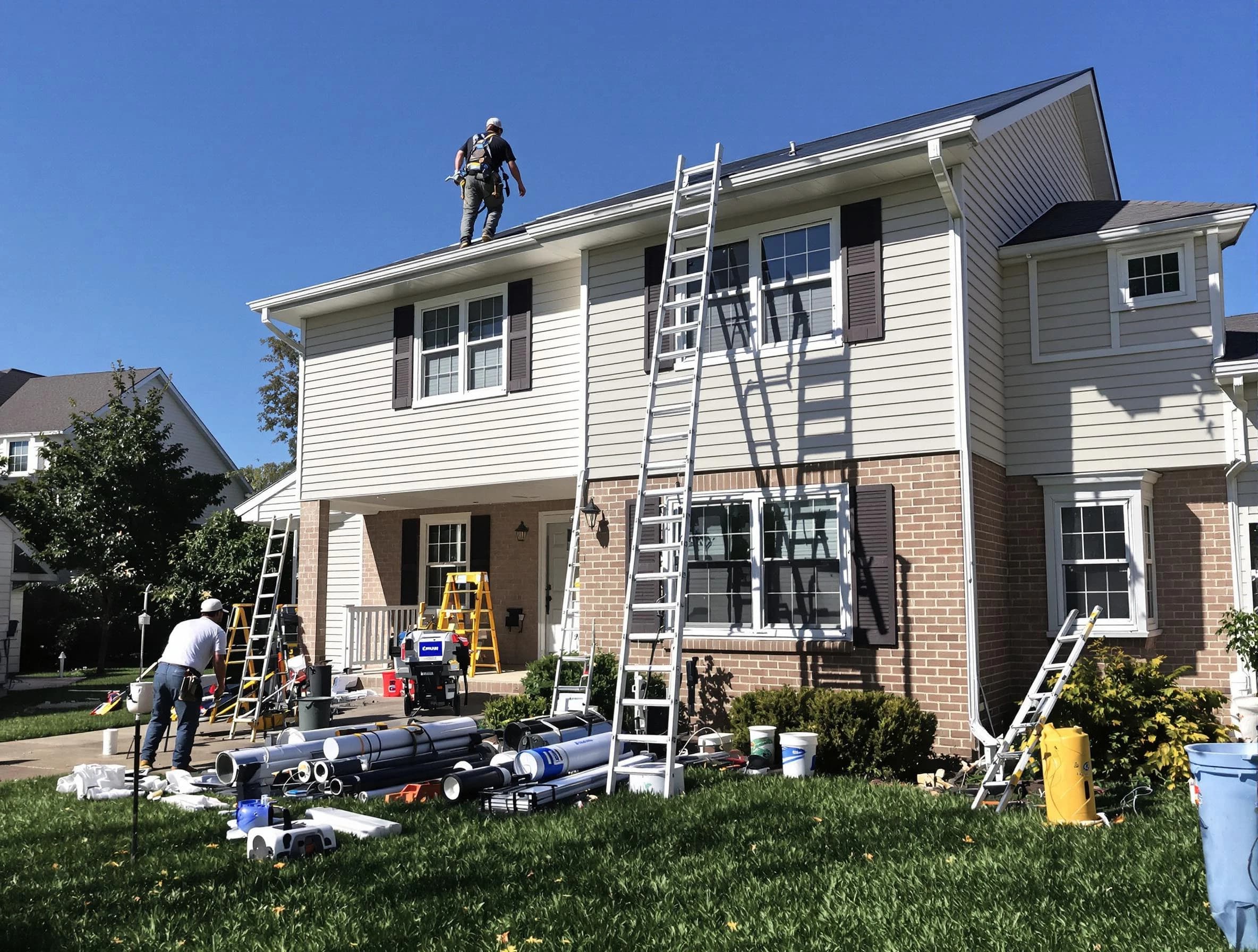 South Euclid Roofing Company completing a gutter replacement in South Euclid, OH