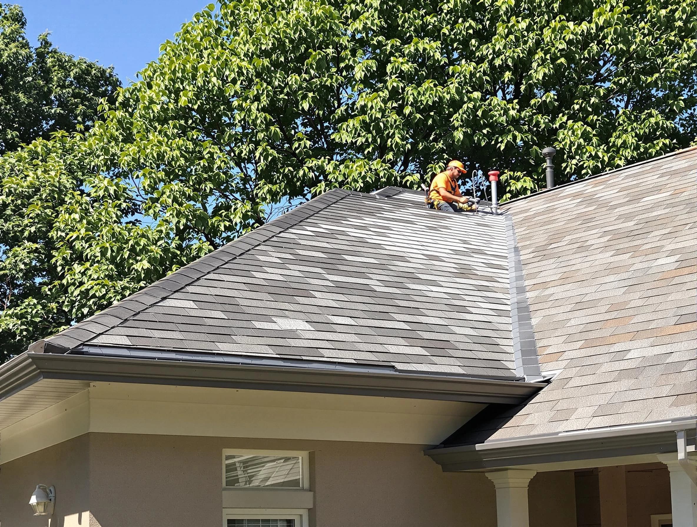 Newly completed shingle roofing by South Euclid Roofing Company in South Euclid, OH